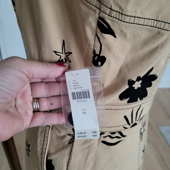 Anthropology/ Maeve Beige Floral Button-Front Jumpsuit - Picture 8 of 14